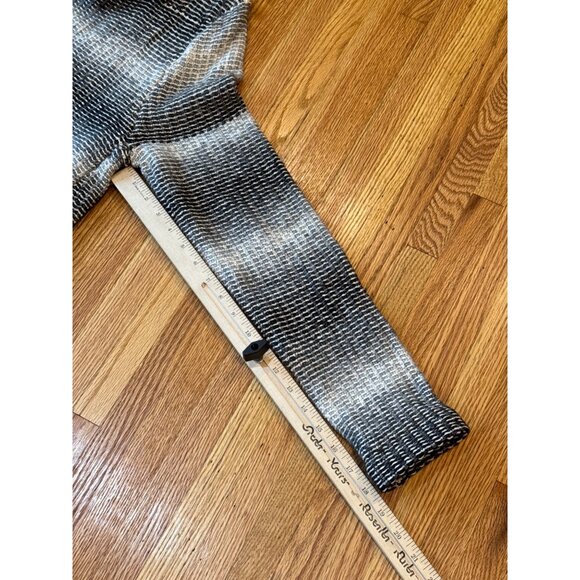 Lucky Brand Womens Longline Button Cardigan Sweater L Black & White Knit - Picture 5 of 8